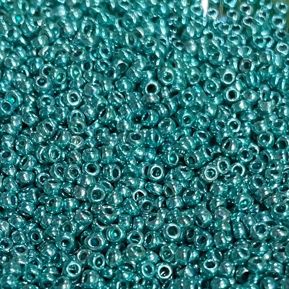 Metallic Green  10/0 Czech Glass Seed Beads #61