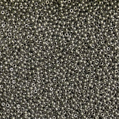 Metallic Silver  10/0 Czech Glass Seed Bead #56