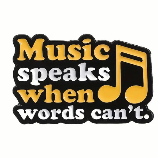 Music Speaks Enamel Pin