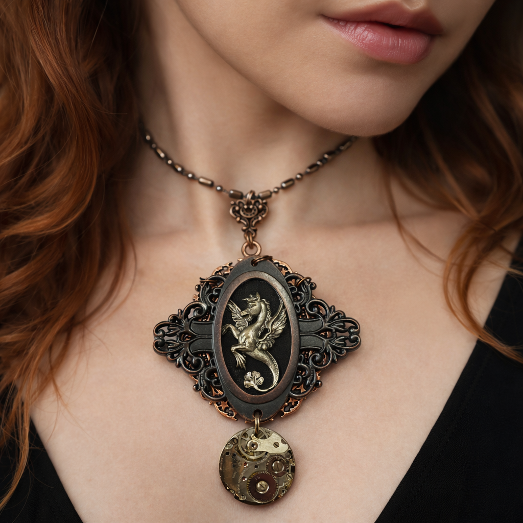 Steampunk Pegasus Necklace