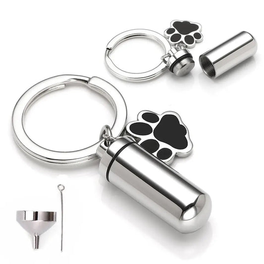 Animal Paw Cylinder Urn Capsule Necklace