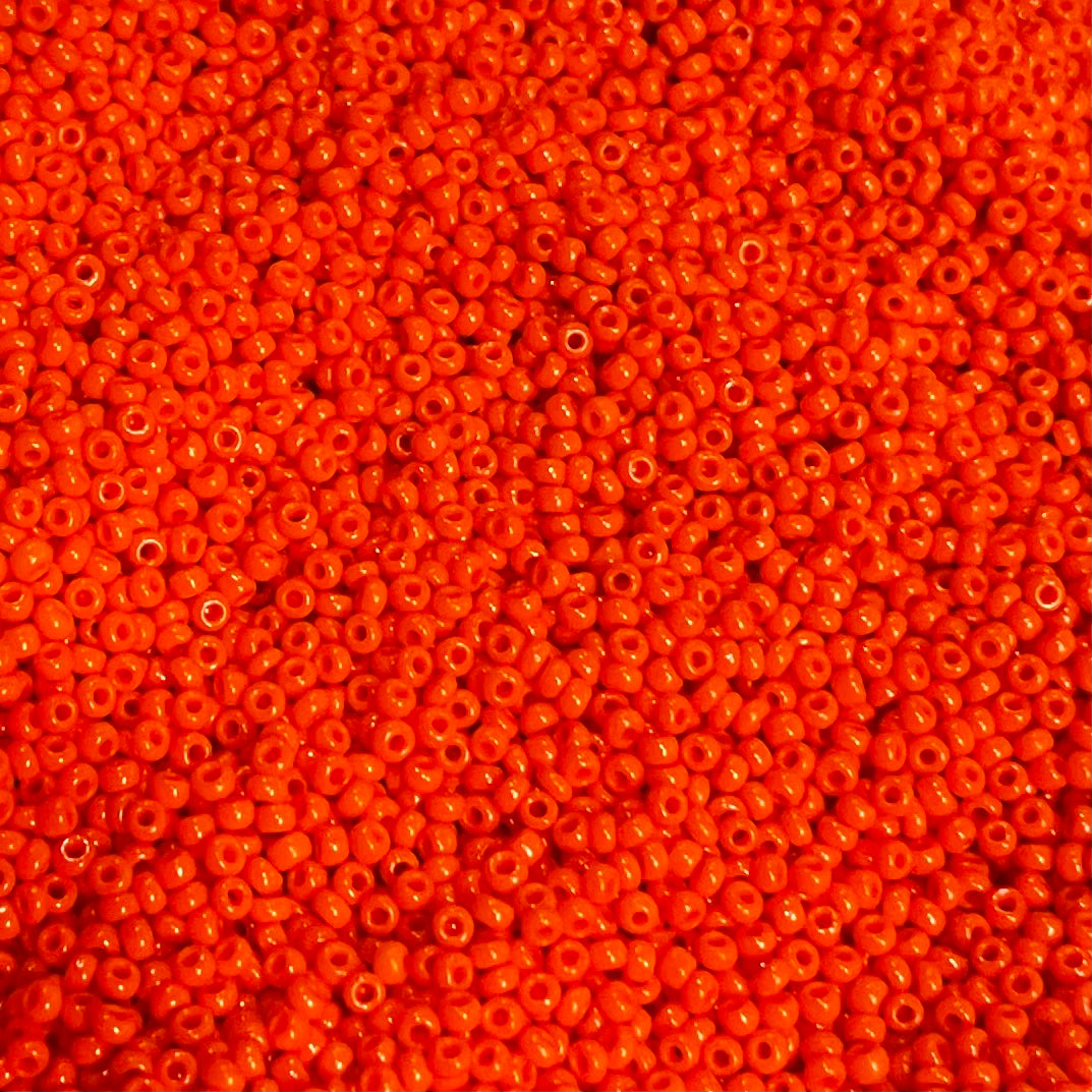 Opaque  Pumpkin Orange Gloss  10/0 Czech Glass Seed Bead #28