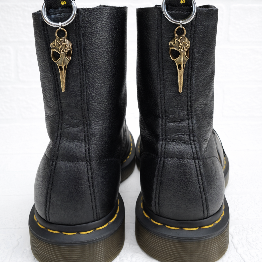 Bronze Raven Skull Boot Charms