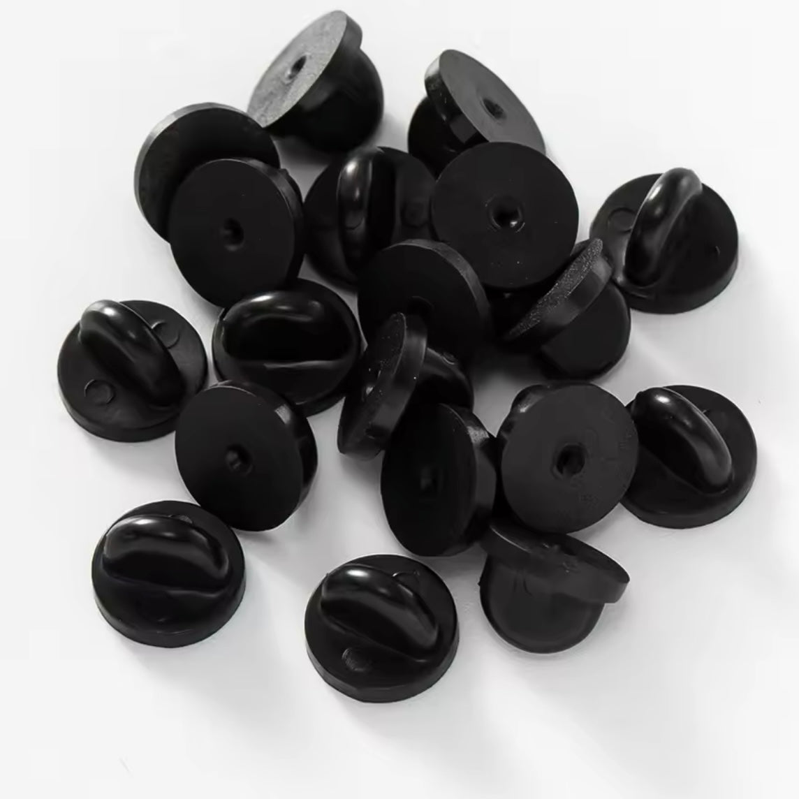 Rubber Enamel Pin Backings  10 pcs Black