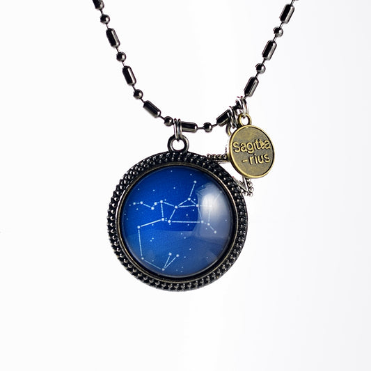 Sagittarius birthday constellation handmade glass cabachon jewelry necklace accessory