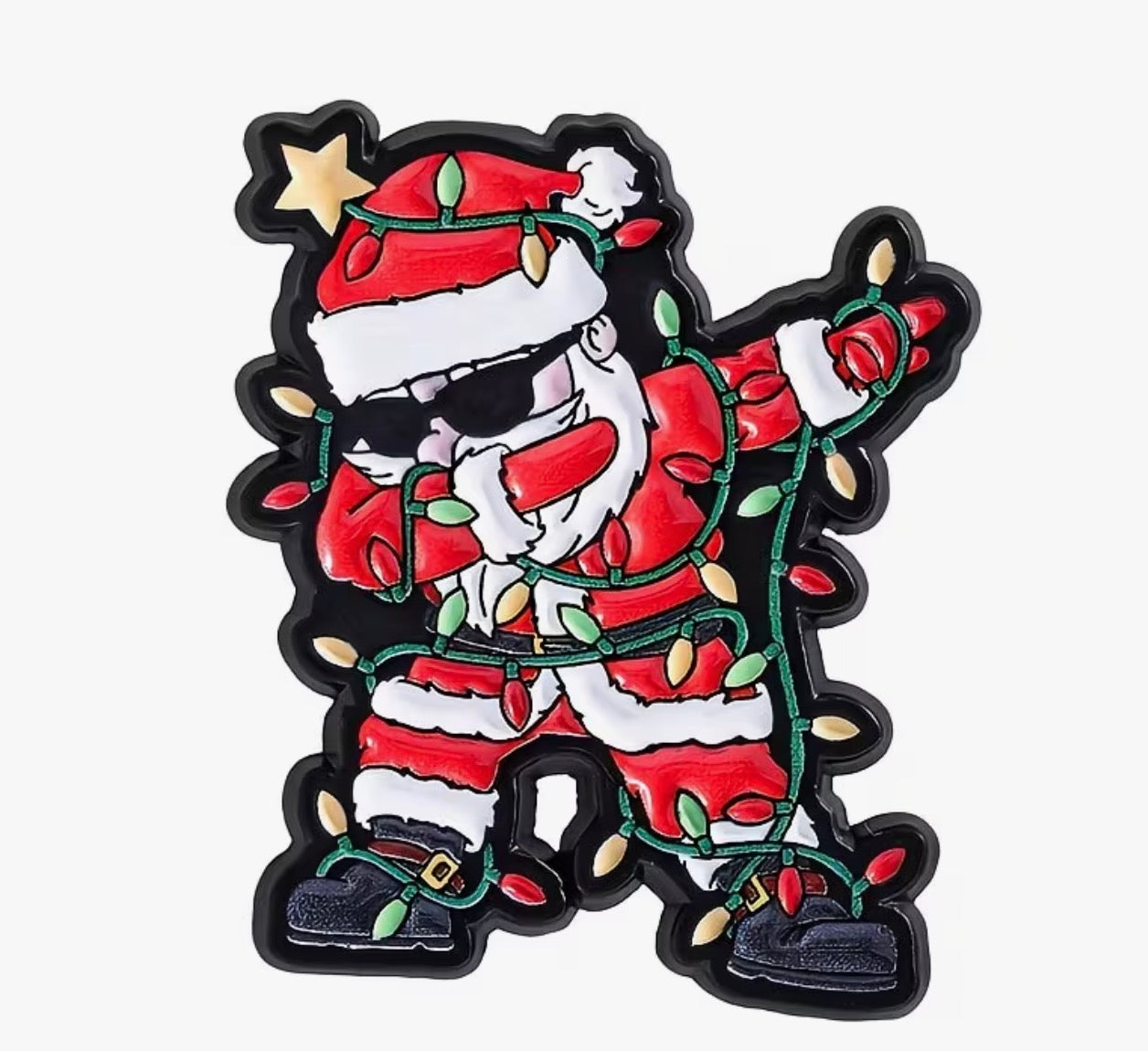 Lit Up Santa  Enamel Pin