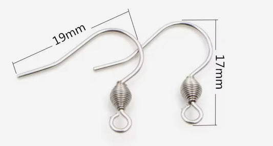 Stainless Steel French Hook Earring Wires 10 pcs