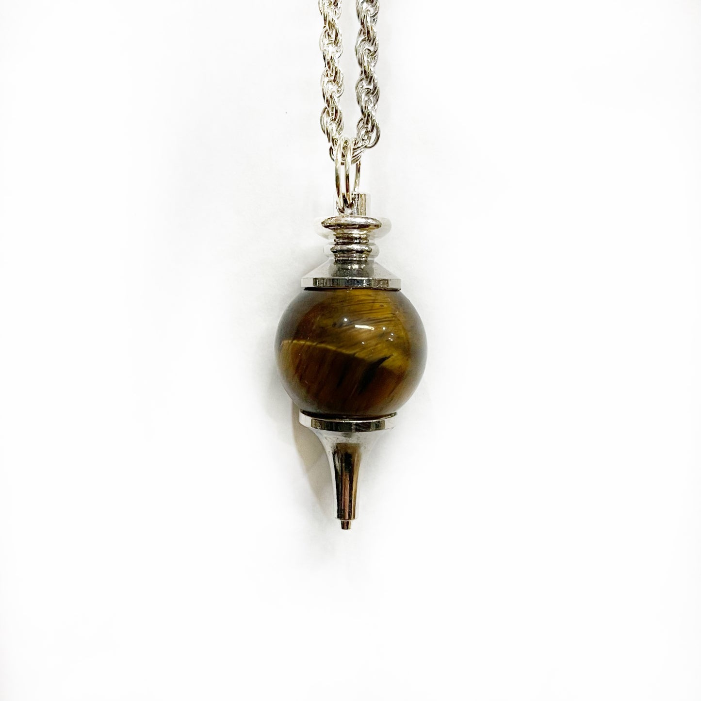 pendulum necklace with natural stone tigereye