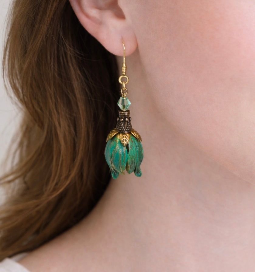 Patina Tulip Earrings