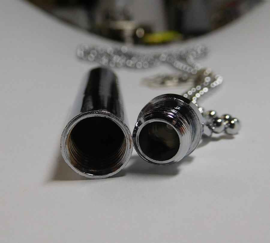 Silver Paw Cylinder Capsule Necklace