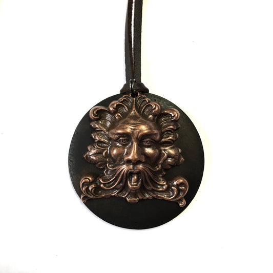 copper zeus or wind god vintage feel necklace